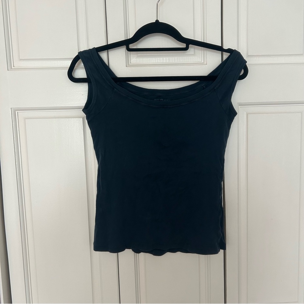 Brandy Melville Dark Blue Off the Shoulder Top
